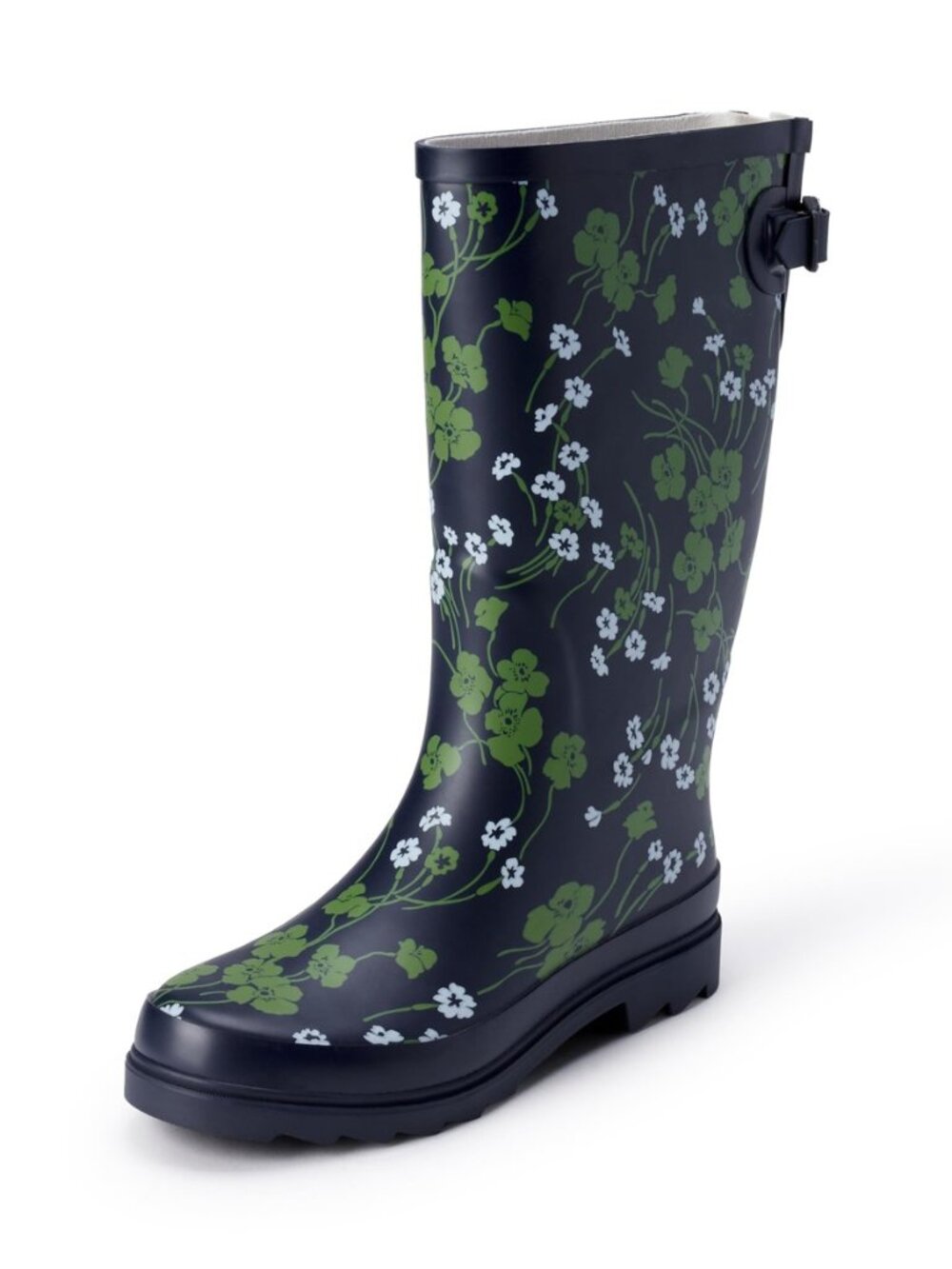 Women's Waterproof Tall Rain Boot with Adjustable Buckle